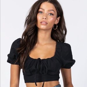 Princess Polly Ocean Crop Top Black